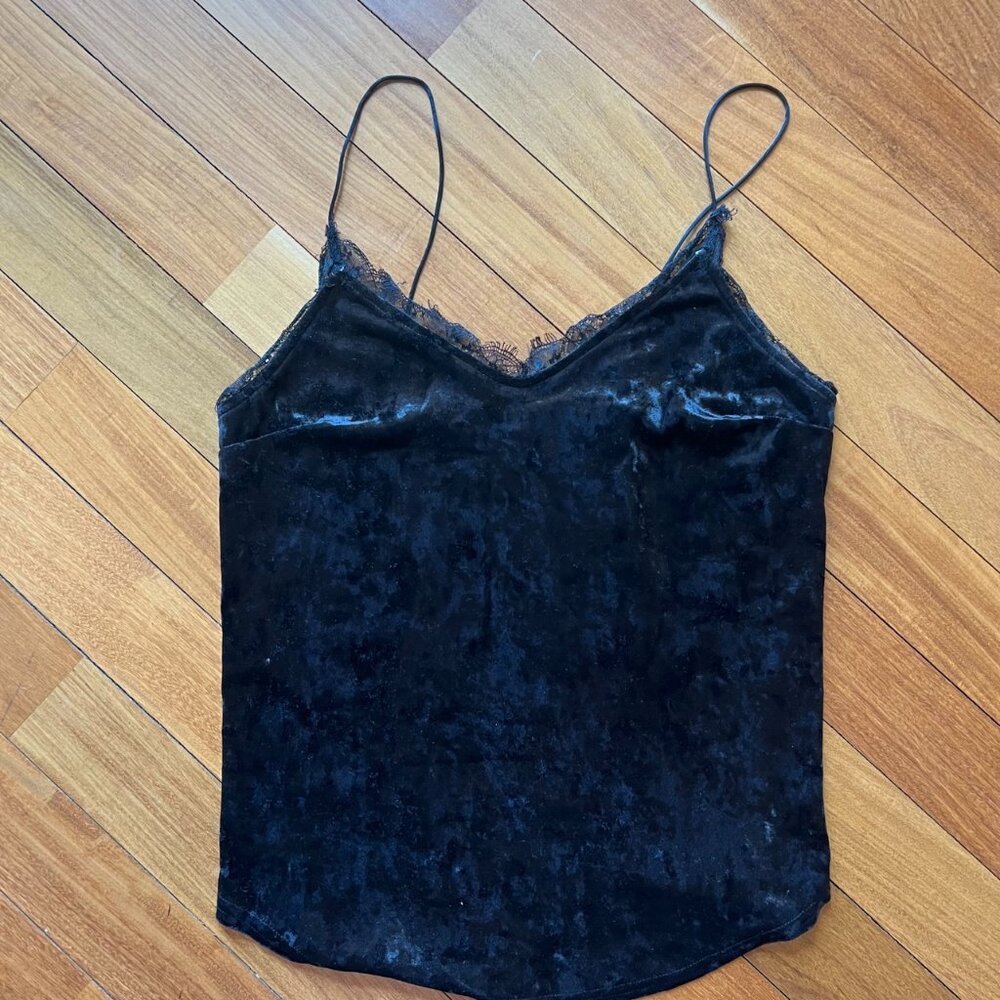Velvet lace tank top